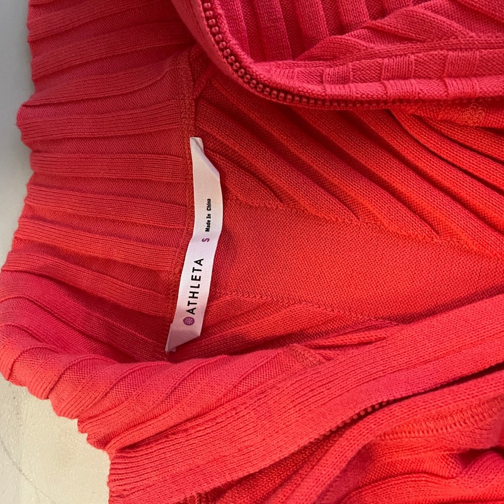 Athleta Red Ribbed Jacket - Picture 3 of 10